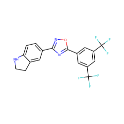 FC(F)(F)c1cc(-c2nc(-c3ccc4c(c3)CCN4)no2)cc(C(F)(F)F)c1 ZINC000073162848