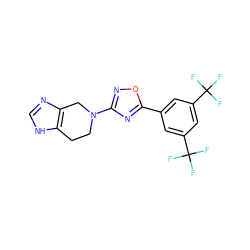 FC(F)(F)c1cc(-c2nc(N3CCc4[nH]cnc4C3)no2)cc(C(F)(F)F)c1 ZINC000073196476