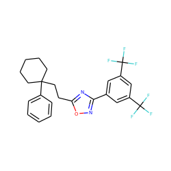 FC(F)(F)c1cc(-c2noc(CCC3(c4ccccc4)CCCCC3)n2)cc(C(F)(F)F)c1 ZINC000114752807