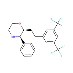 FC(F)(F)c1cc(CC[C@@H]2OCCN[C@@H]2c2ccccc2)cc(C(F)(F)F)c1 ZINC000013904374