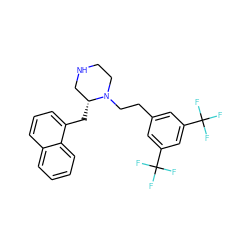 FC(F)(F)c1cc(CCN2CCNC[C@H]2Cc2cccc3ccccc23)cc(C(F)(F)F)c1 ZINC000061711140