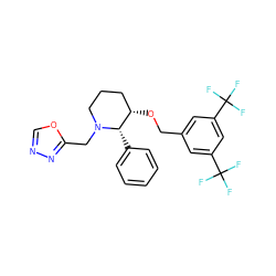 FC(F)(F)c1cc(CO[C@H]2CCCN(Cc3nnco3)[C@H]2c2ccccc2)cc(C(F)(F)F)c1 ZINC000013757042