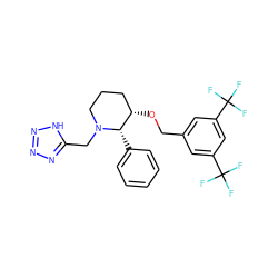 FC(F)(F)c1cc(CO[C@H]2CCCN(Cc3nnn[nH]3)[C@H]2c2ccccc2)cc(C(F)(F)F)c1 ZINC000003798584