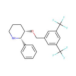 FC(F)(F)c1cc(CO[C@H]2CCCN[C@H]2c2ccccc2)cc(C(F)(F)F)c1 ZINC000003809445