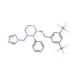 FC(F)(F)c1cc(CO[C@H]2OCCN(Cn3cncn3)[C@H]2c2ccccc2)cc(C(F)(F)F)c1 ZINC000013755701