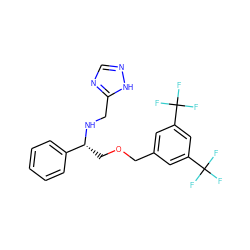 FC(F)(F)c1cc(COC[C@@H](NCc2ncn[nH]2)c2ccccc2)cc(C(F)(F)F)c1 ZINC000027640452