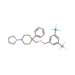 FC(F)(F)c1cc(COCC2(c3ccccc3)CCC(N3CCCC3)CC2)cc(C(F)(F)F)c1 ZINC000103250848