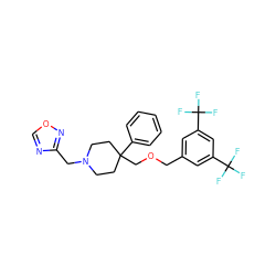 FC(F)(F)c1cc(COCC2(c3ccccc3)CCN(Cc3ncon3)CC2)cc(C(F)(F)F)c1 ZINC000013781989