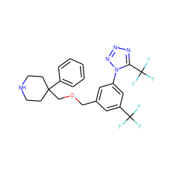 FC(F)(F)c1cc(COCC2(c3ccccc3)CCNCC2)cc(-n2nnnc2C(F)(F)F)c1 ZINC000137655680