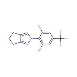 FC(F)(F)c1cc(Cl)c(-n2cc3c(n2)CCC3)c(Cl)c1 ZINC000033981507