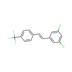 FC(F)(F)c1ccc(/C=C/c2cc(Cl)cc(Cl)c2)cc1 ZINC000036159909