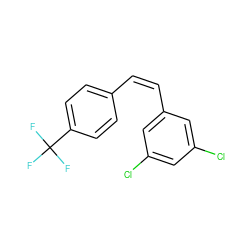 FC(F)(F)c1ccc(/C=C\c2cc(Cl)cc(Cl)c2)cc1 ZINC000036159894