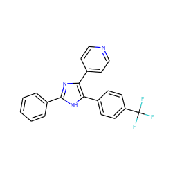 FC(F)(F)c1ccc(-c2[nH]c(-c3ccccc3)nc2-c2ccncc2)cc1 ZINC000008536623