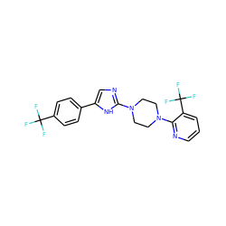 FC(F)(F)c1ccc(-c2cnc(N3CCN(c4ncccc4C(F)(F)F)CC3)[nH]2)cc1 ZINC000028953846