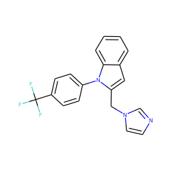 FC(F)(F)c1ccc(-n2c(Cn3ccnc3)cc3ccccc32)cc1 ZINC000095591799