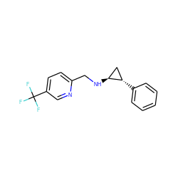 FC(F)(F)c1ccc(CN[C@H]2C[C@@H]2c2ccccc2)nc1 ZINC000113369107