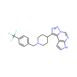 FC(F)(F)c1ccc(CN2CCC(c3nnn4cnc5[nH]ccc5c34)CC2)cc1 ZINC001772587174