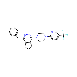 FC(F)(F)c1ccc(N2CCN(c3nnc(Cc4ccccc4)c4c3CCC4)CC2)nc1 ZINC000201143512