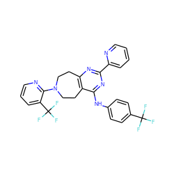 FC(F)(F)c1ccc(Nc2nc(-c3ccccn3)nc3c2CCN(c2ncccc2C(F)(F)F)CC3)cc1 ZINC000147333846