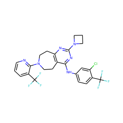 FC(F)(F)c1ccc(Nc2nc(N3CCC3)nc3c2CCN(c2ncccc2C(F)(F)F)CC3)cc1Cl ZINC000144550206