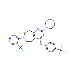 FC(F)(F)c1ccc(Nc2nc(N3CCCCC3)nc3c2CCN(c2ncccc2C(F)(F)F)CC3)cc1 ZINC000137412293