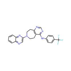 FC(F)(F)c1ccc(Nc2ncnc3c2CCN(c2cnc4ccccc4n2)CC3)cc1 ZINC000146037896