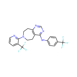 FC(F)(F)c1ccc(Nc2ncnc3c2CCN(c2ncccc2C(F)(F)F)CC3)cc1 ZINC000064572968