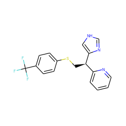 FC(F)(F)c1ccc(SC[C@H](c2ccccn2)c2c[nH]cn2)cc1 ZINC000064553476