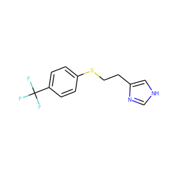 FC(F)(F)c1ccc(SCCc2c[nH]cn2)cc1 ZINC000049112980