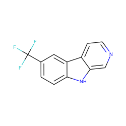 FC(F)(F)c1ccc2[nH]c3cnccc3c2c1 ZINC000013535823