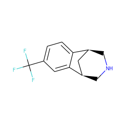 FC(F)(F)c1ccc2c(c1)[C@@H]1CNC[C@H]2C1 ZINC000028526242