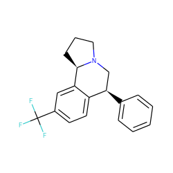 FC(F)(F)c1ccc2c(c1)[C@H]1CCCN1C[C@H]2c1ccccc1 ZINC000029233277