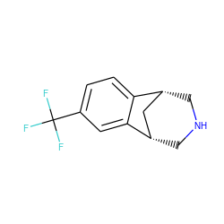 FC(F)(F)c1ccc2c(c1)[C@H]1CNC[C@@H]2C1 ZINC000028526241