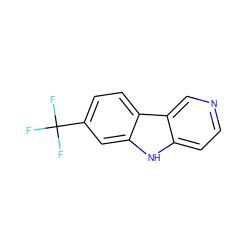 FC(F)(F)c1ccc2c(c1)[nH]c1ccncc12 ZINC000072110264