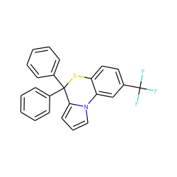 FC(F)(F)c1ccc2c(c1)-n1cccc1C(c1ccccc1)(c1ccccc1)S2 ZINC000013651988