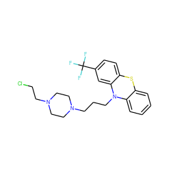 FC(F)(F)c1ccc2c(c1)N(CCCN1CCN(CCCl)CC1)c1ccccc1S2 ZINC000019808986