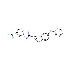 FC(F)(F)c1ccc2nc([C@@H]3[C@@H]4Oc5ccc(Oc6ccncc6)cc5[C@H]43)[nH]c2c1 ZINC000150300643