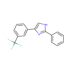 FC(F)(F)c1cccc(-c2c[nH]c(-c3ccccc3)n2)c1 ZINC000013560645