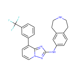 FC(F)(F)c1cccc(-c2cccn3nc(Nc4ccc5c(c4)CCNCC5)nc23)c1 ZINC000096169875