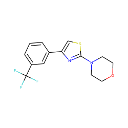 FC(F)(F)c1cccc(-c2csc(N3CCOCC3)n2)c1 ZINC000071793515