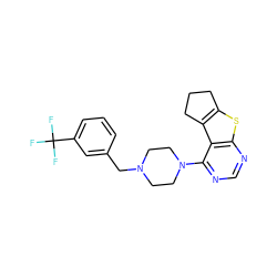 FC(F)(F)c1cccc(CN2CCN(c3ncnc4sc5c(c34)CCC5)CC2)c1 ZINC000008203759