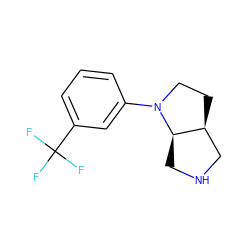 FC(F)(F)c1cccc(N2CC[C@H]3CNC[C@H]32)c1 ZINC000038157686