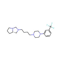 FC(F)(F)c1cccc(N2CCN(CCCCN3C[C@@H]4CCCN4C3)CC2)c1 ZINC000019332317