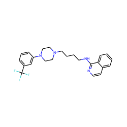 FC(F)(F)c1cccc(N2CCN(CCCCNc3nccc4ccccc34)CC2)c1 ZINC000035801959