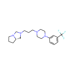 FC(F)(F)c1cccc(N2CCN(CCCN3C[C@@H]4CCCN4C3)CC2)c1 ZINC000019332275