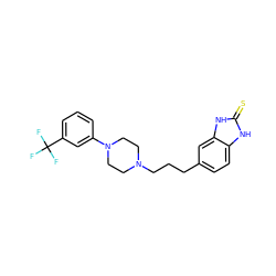 FC(F)(F)c1cccc(N2CCN(CCCc3ccc4[nH]c(=S)[nH]c4c3)CC2)c1 ZINC000098083448