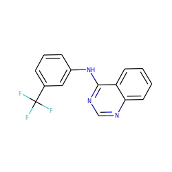 FC(F)(F)c1cccc(Nc2ncnc3ccccc23)c1 ZINC000000118594