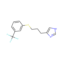 FC(F)(F)c1cccc(SCCCc2c[nH]cn2)c1 ZINC000013580364