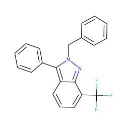 FC(F)(F)c1cccc2c(-c3ccccc3)n(Cc3ccccc3)nc12 ZINC000040874008