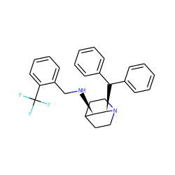 FC(F)(F)c1ccccc1CN[C@@H]1C2CCN(CC2)[C@@H]1C(c1ccccc1)c1ccccc1 ZINC000036324059